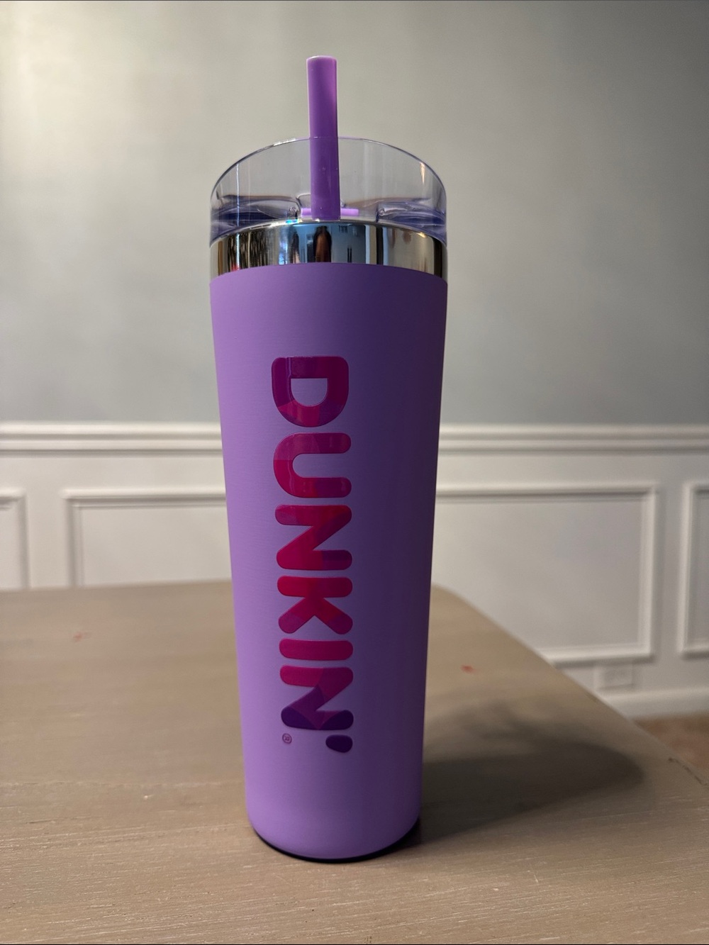 Dunkin' Purple Insulated Tumbler with Straw